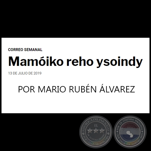 MAMIKO REHO YSOINDY - POR MARIO RUBN LVAREZ - Sbado, 13 de Julio de 2019